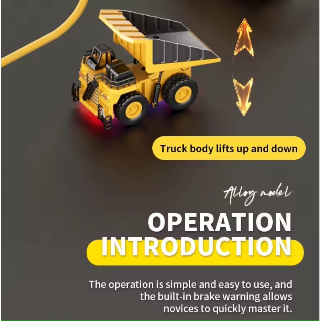 GAMA TOYS - MINI TRUCK RC DUMP TRUCK MINI REMOTE CONTROL 1:64 (HJ2025)