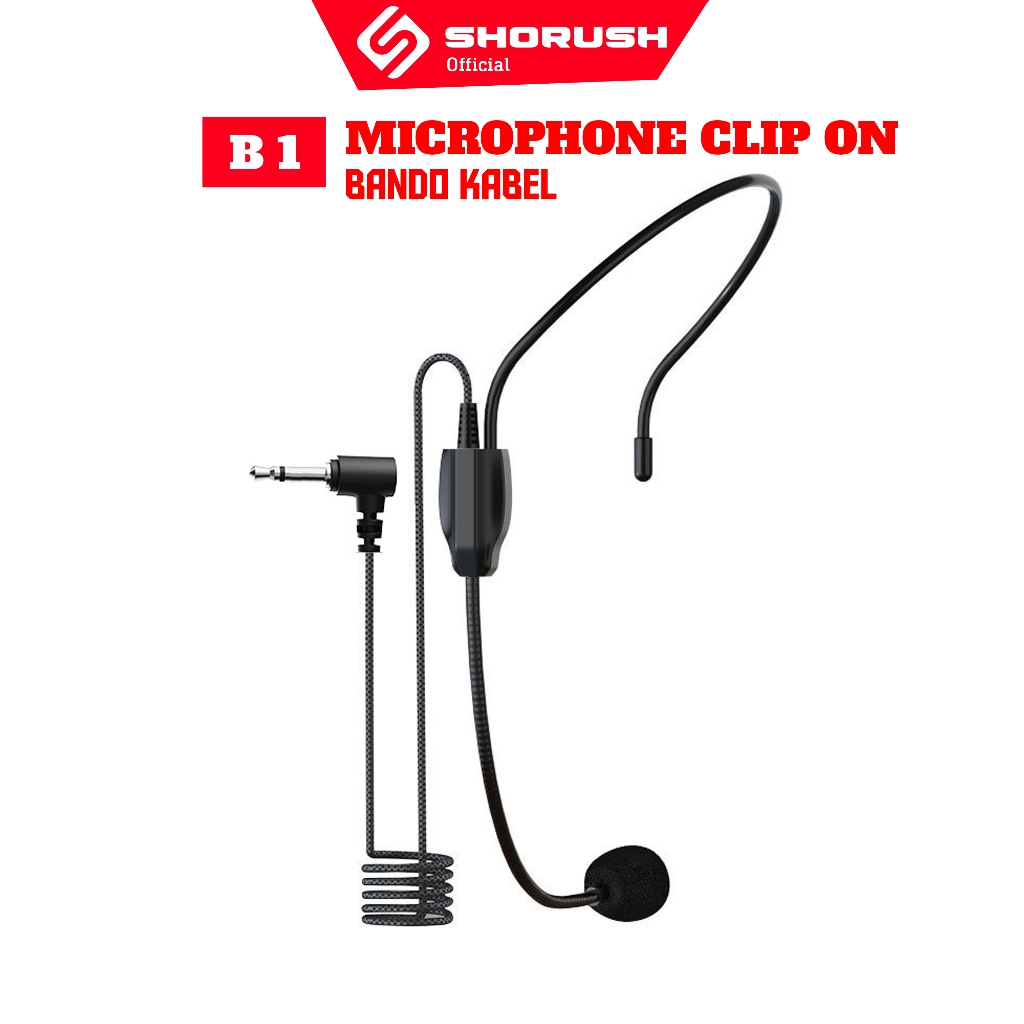 Shorush - B1 Mic Bando Kabel untuk Speaker Mini Portable