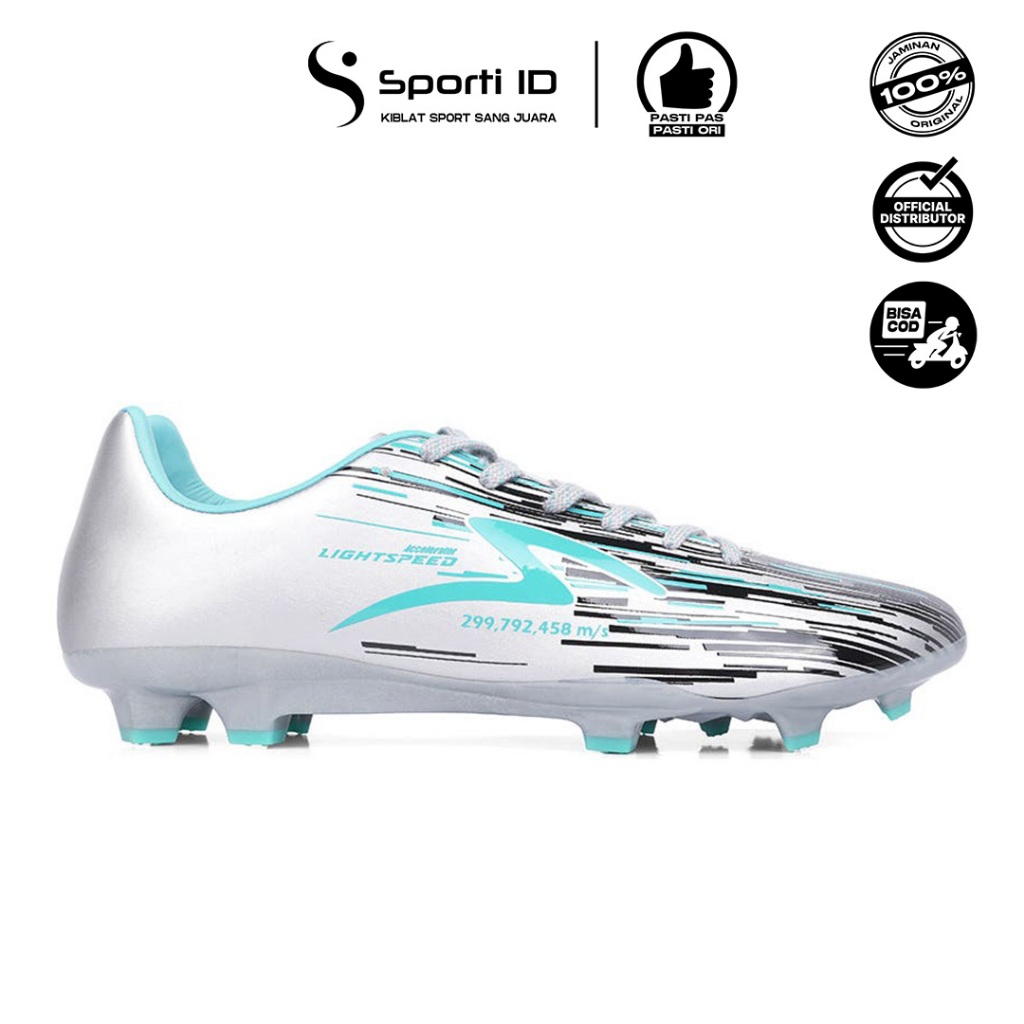 Sepatu Bola Specs Lightspeed Reborn FG - Silver Black Aqua SPE1010574 Original | LS Reborn