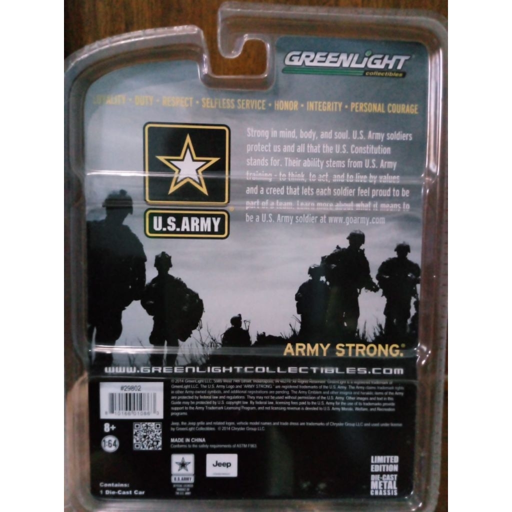 Greenlight collection U.S.ARMY 2014 Jeep Wrangler