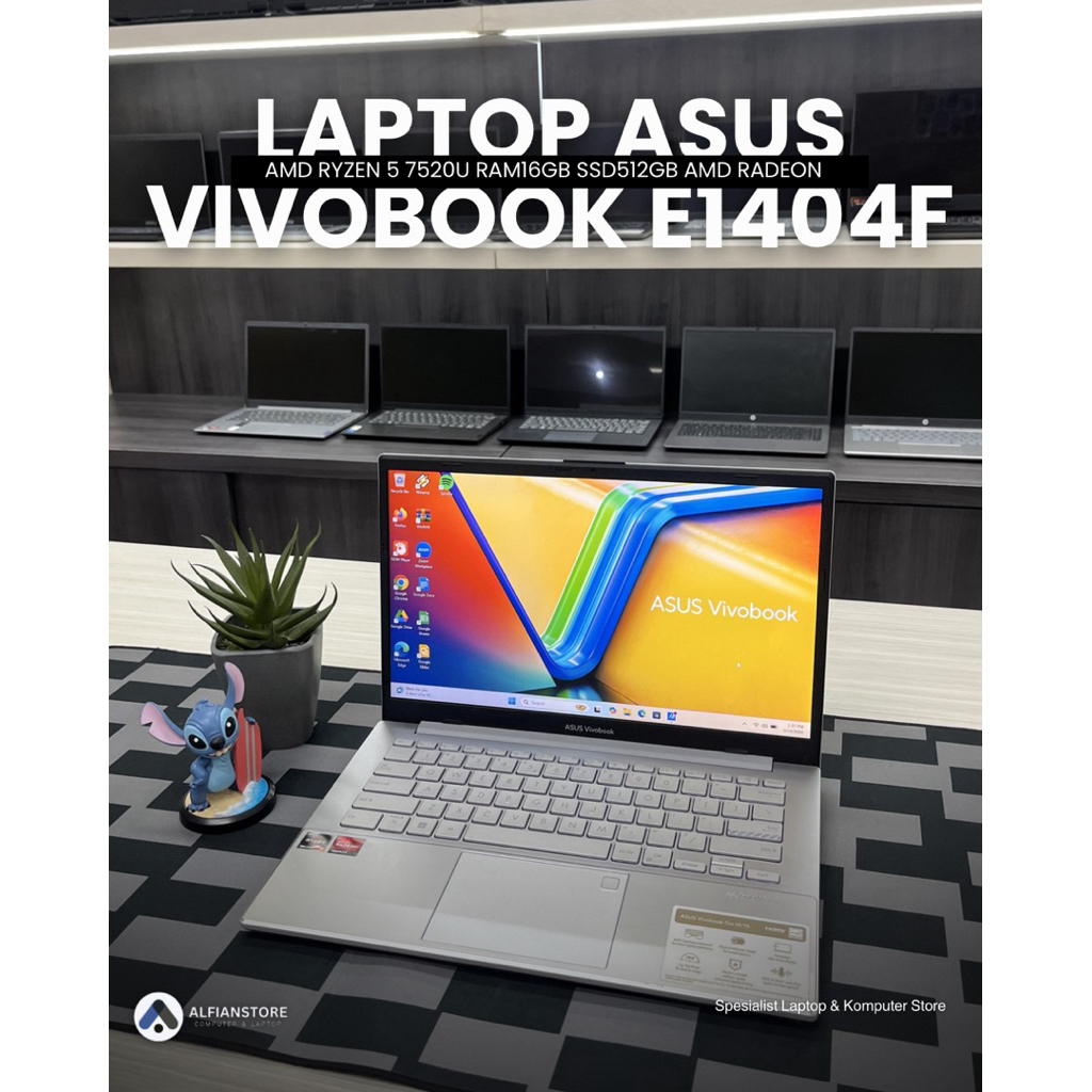 LAPTOP ASUS VIVOBOOK E1404F AMD RYZEN 5 7520U RAM16GB SSD512GB
