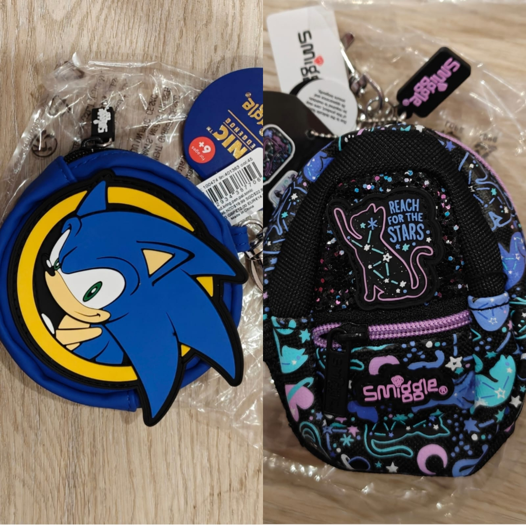 Smiggle tas mini ganci Ori pen pal Sonic reach for the star stars hitam biru original tas ransel kec
