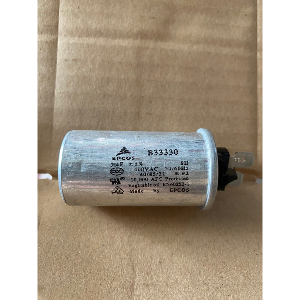 Capacitor kapasitor Pompa air, mesin cuci, kipas angin besar EPCOS Motor run 5uF B33330 Original
