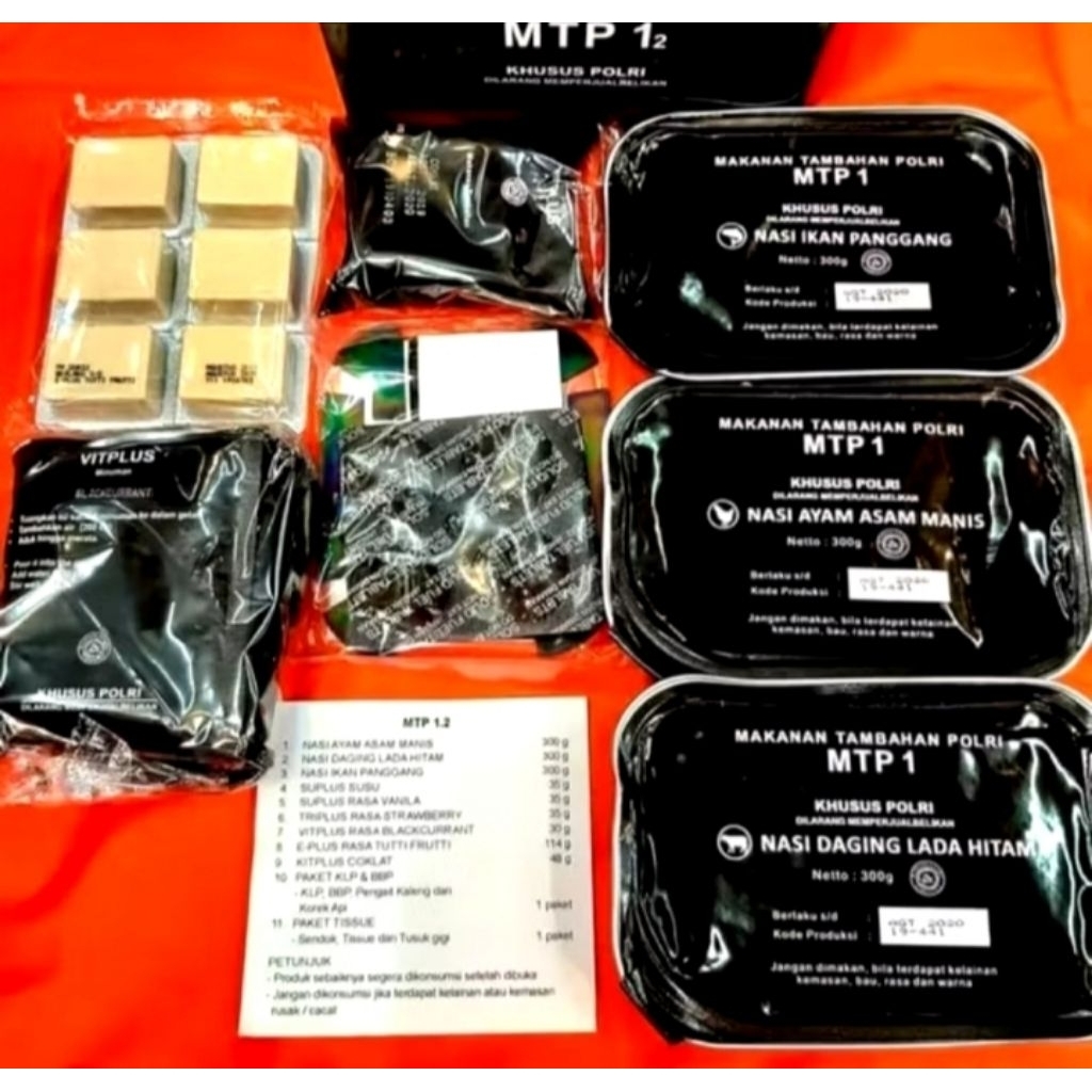 Ransum MTP 1 Polri / makanan tambahan / makanan siap saji outdoor