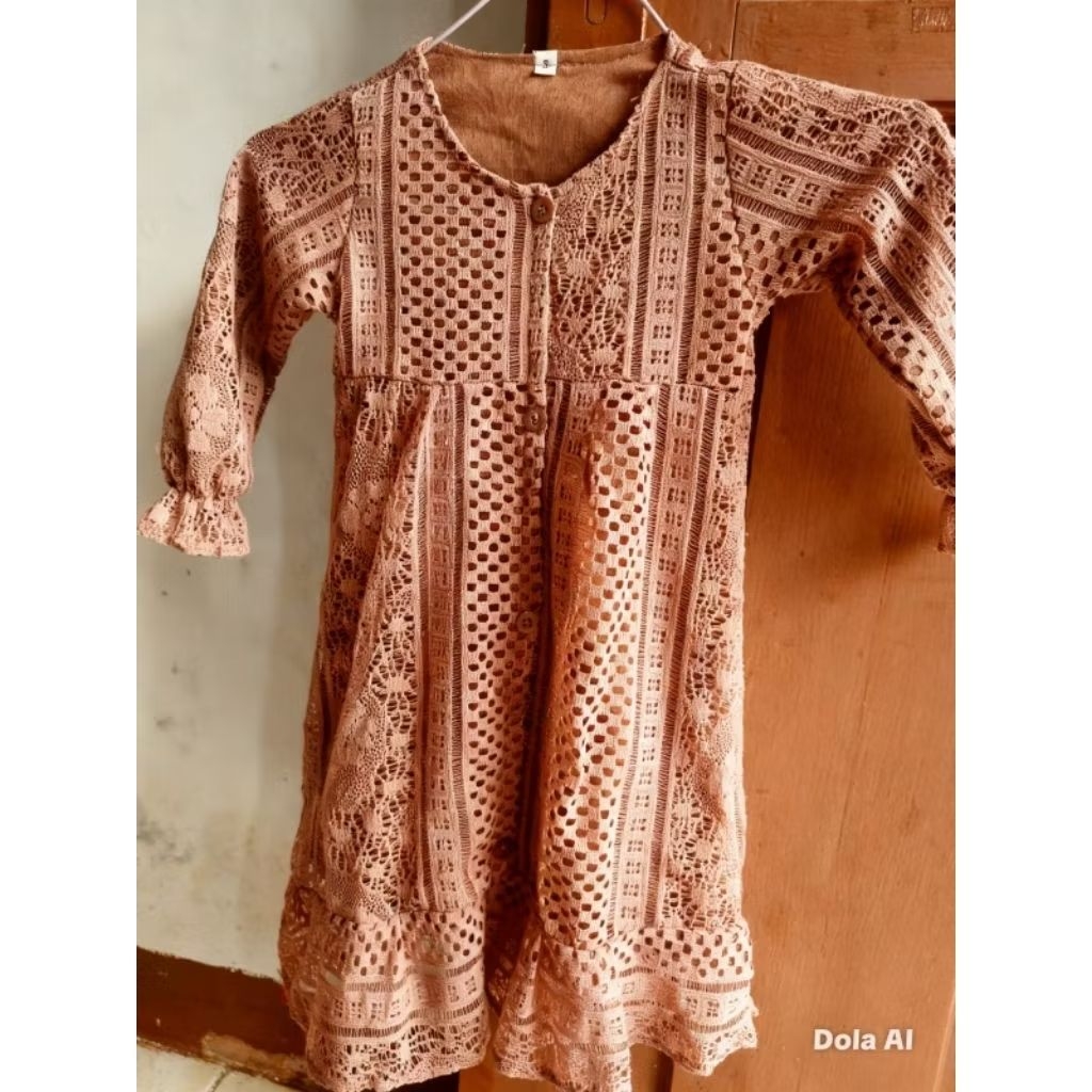 baju gamis anak motif usia 2/3 tahun preloved