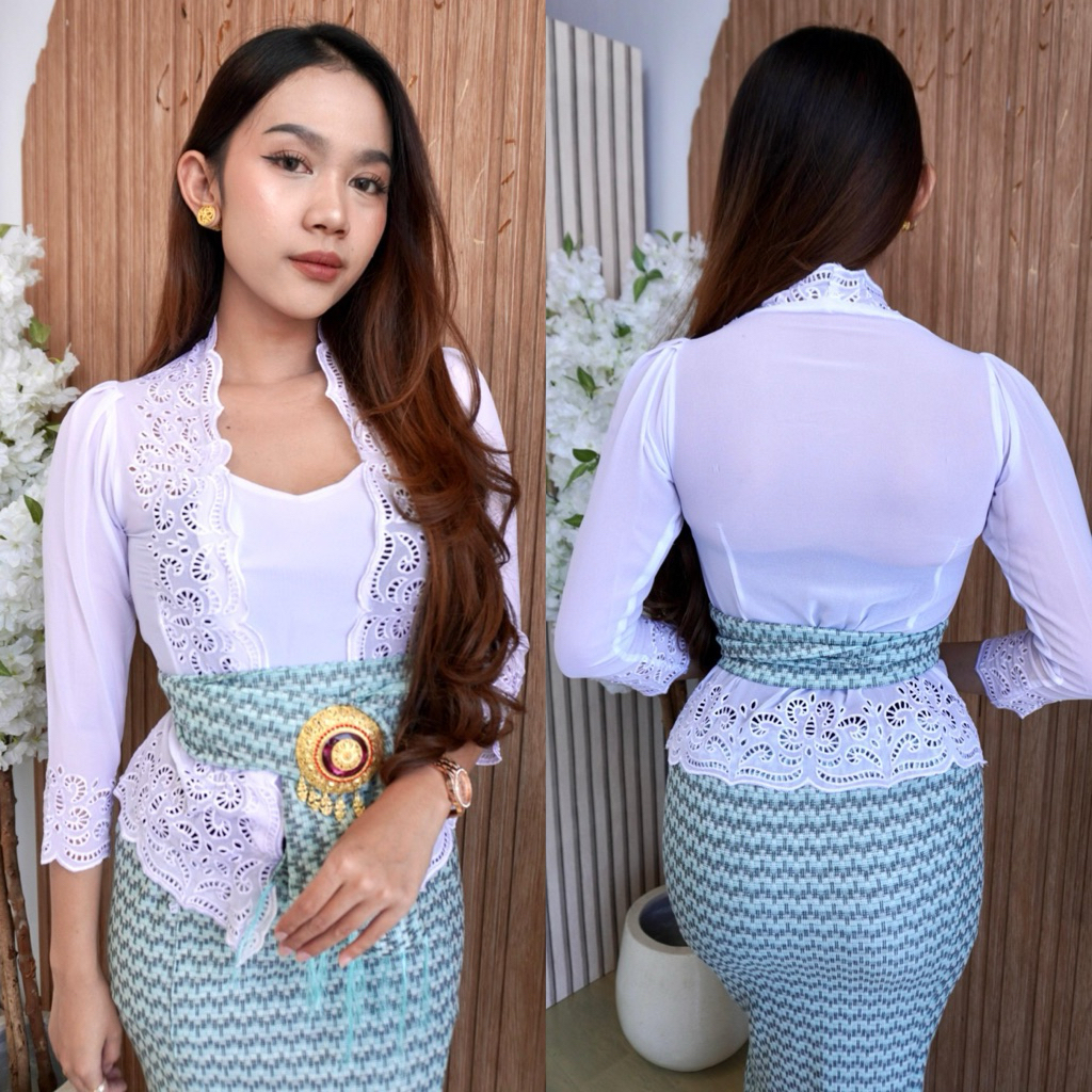 (kebaya saja) Kebaya Bordir Panjang dan Lonceng Kebaya Saja Kebaya Bali Bordir Sifon