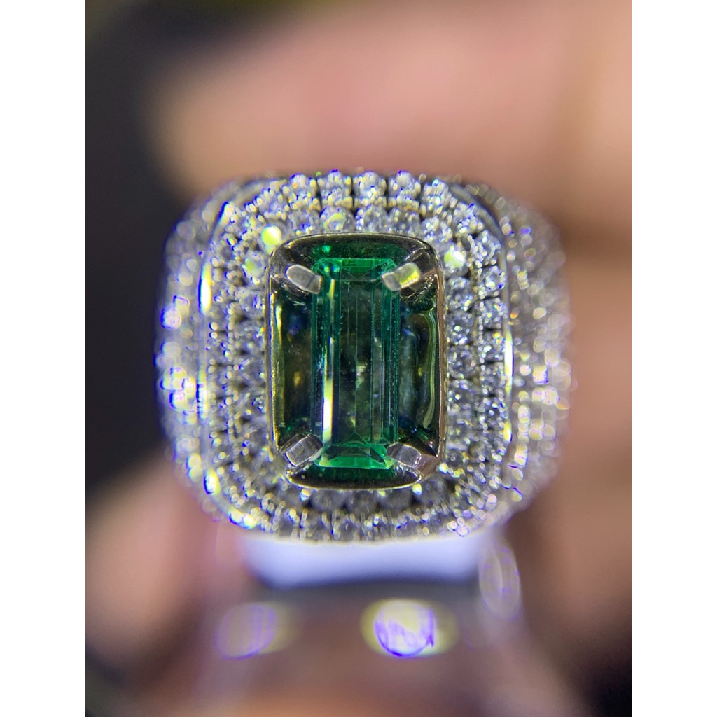 Natural Emerald / Zamrud Colombia Ring Perak