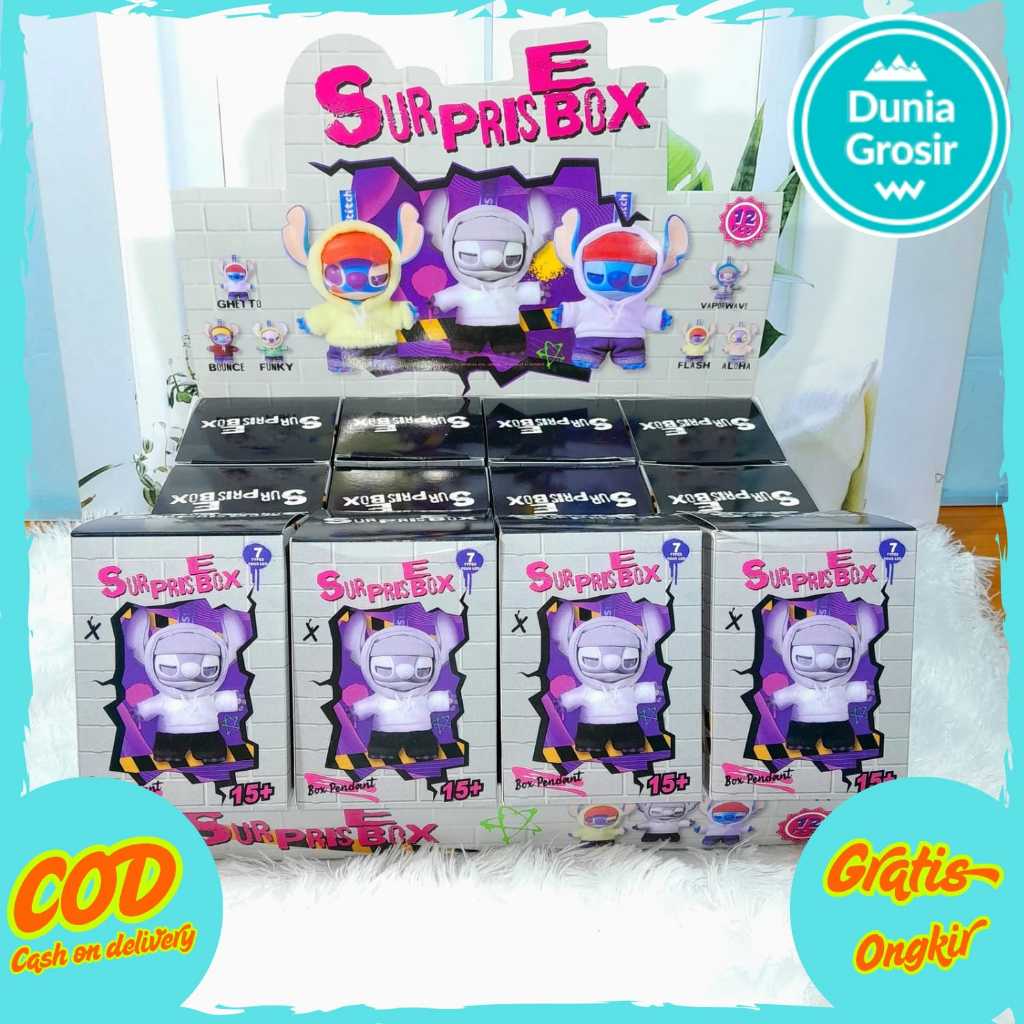 Mystery Blind Box Gantungan Kunci STITCH ANIMALS Premium Super Cute Lucu Ready Banyak Model / 1 Box 
