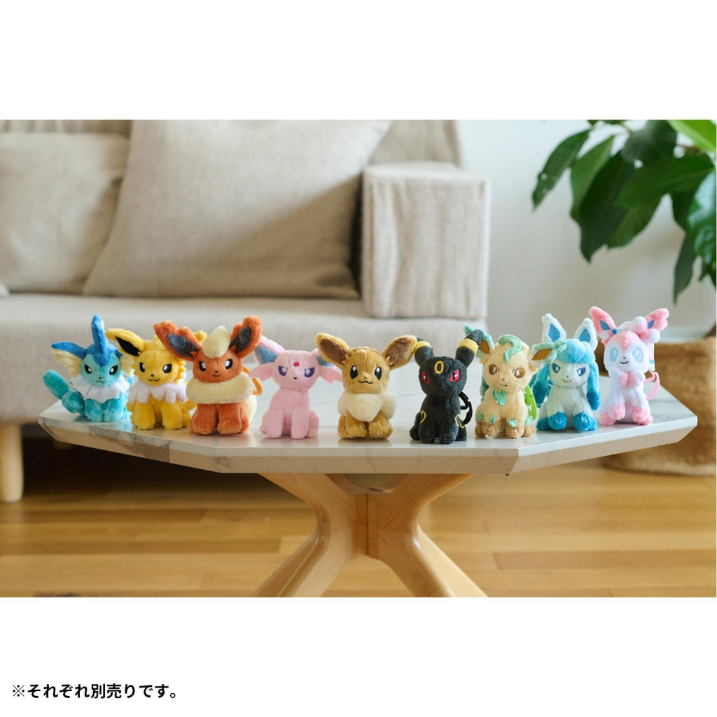 KeyChain Plush Pokemon Center Eevee Evolution Espeon Umbreon Carabiner Gantungan Kunci Original