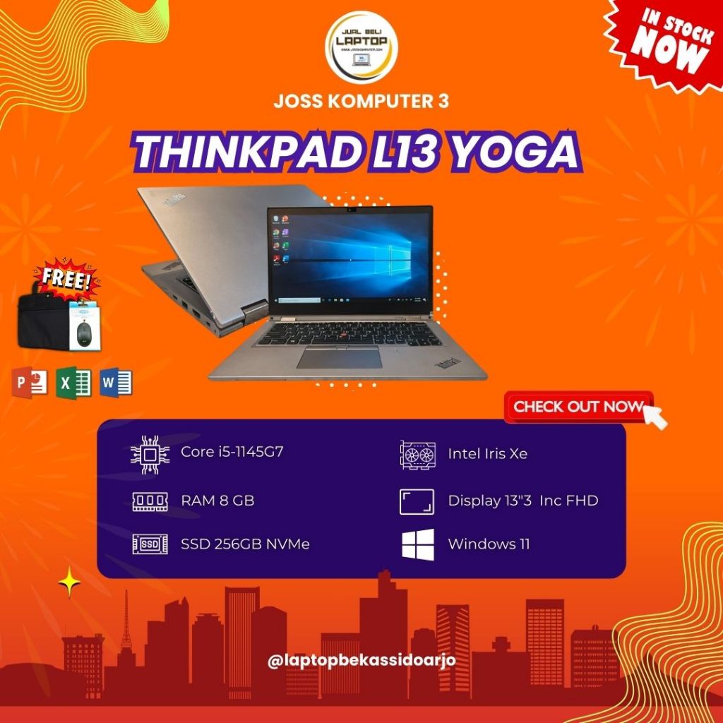 LAPTOP LENOVO THINKPAD L13 YOGA // TOUCSHCREEN FLIP360
