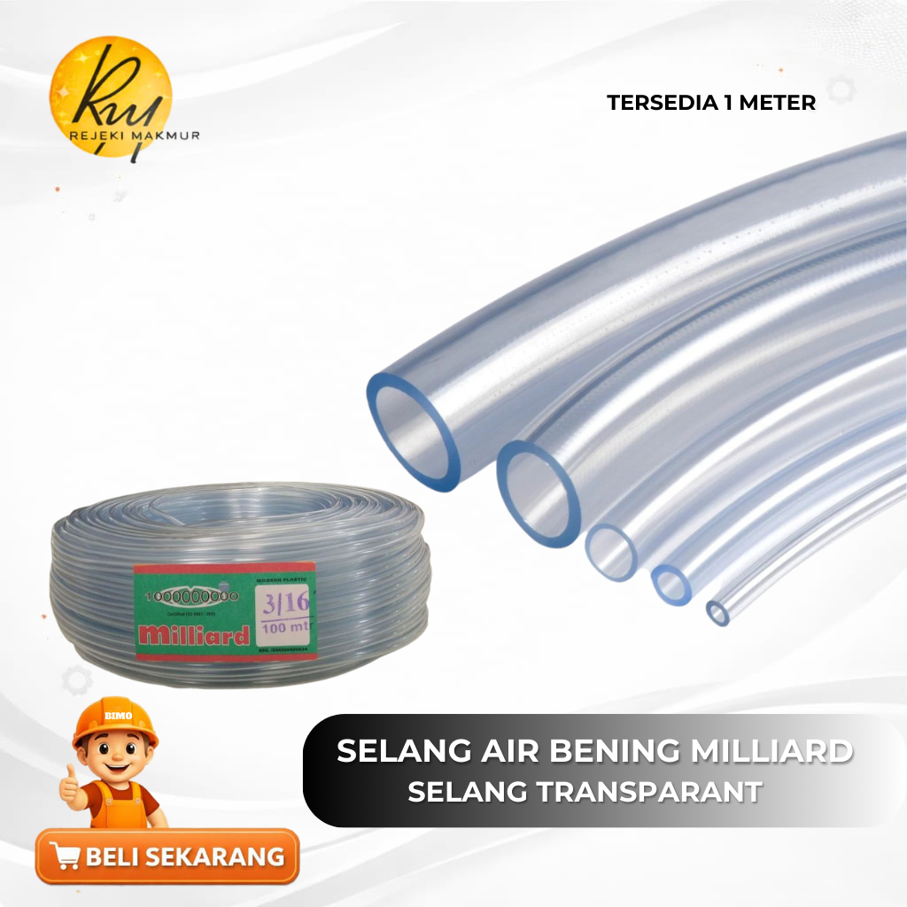 Selang Air Bening Milliard Inch 1Meter / Selang Transparant