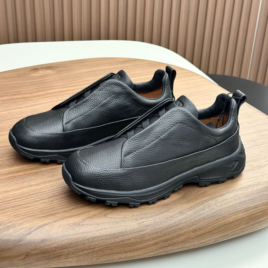 SEPATU SLIP ON PRIA FULL LEATHER MIROR #ZEGNA QUALITY