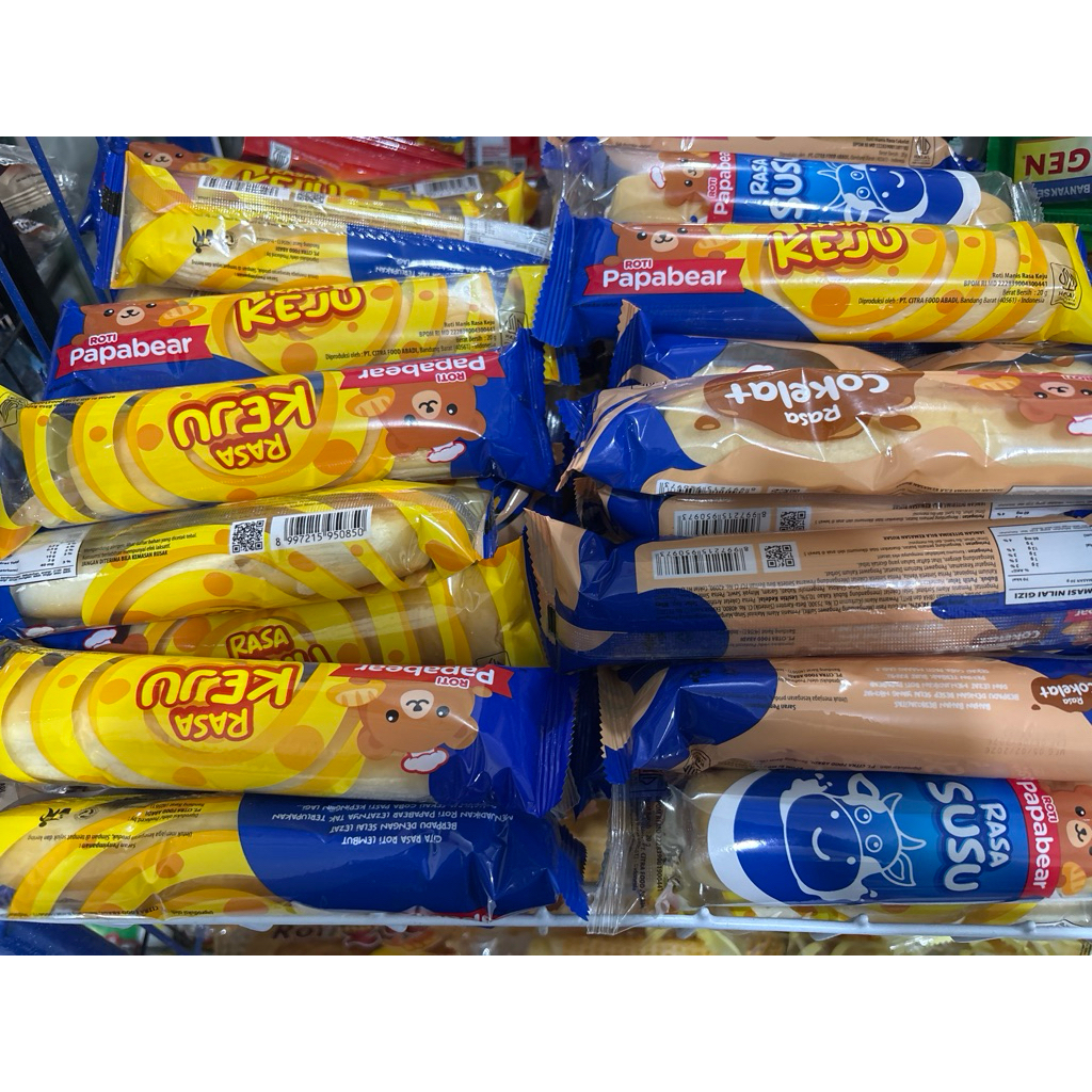 ROTI PAPABEAR KEJU/COKELAT/SUSU