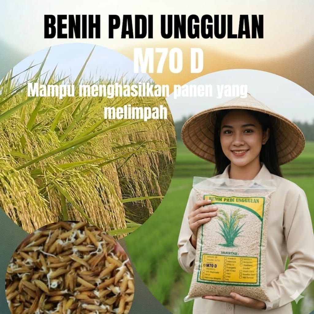 benih padi m70D kemsan 5kg . benih unggulan m70d prioritas