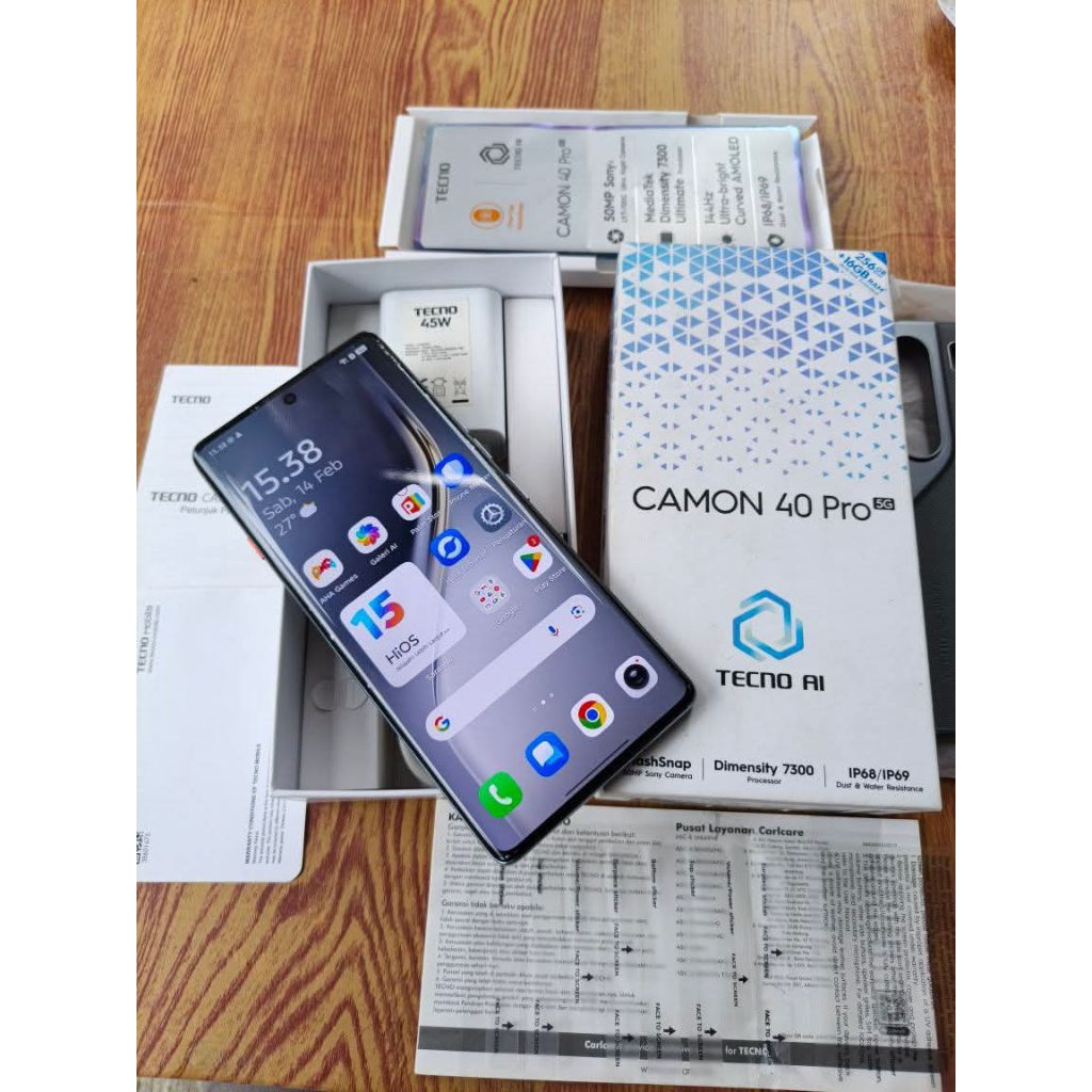 TECNO CAMON 40PRO 5G SECOND FULLSET | 8/256GB