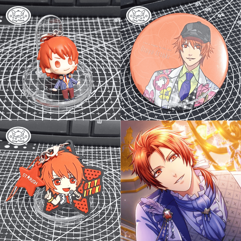 [UP] Utapri Uta no Prince sama Official Merch Mini Figure, Rubber Keychain & Badge Ittoki Otoya