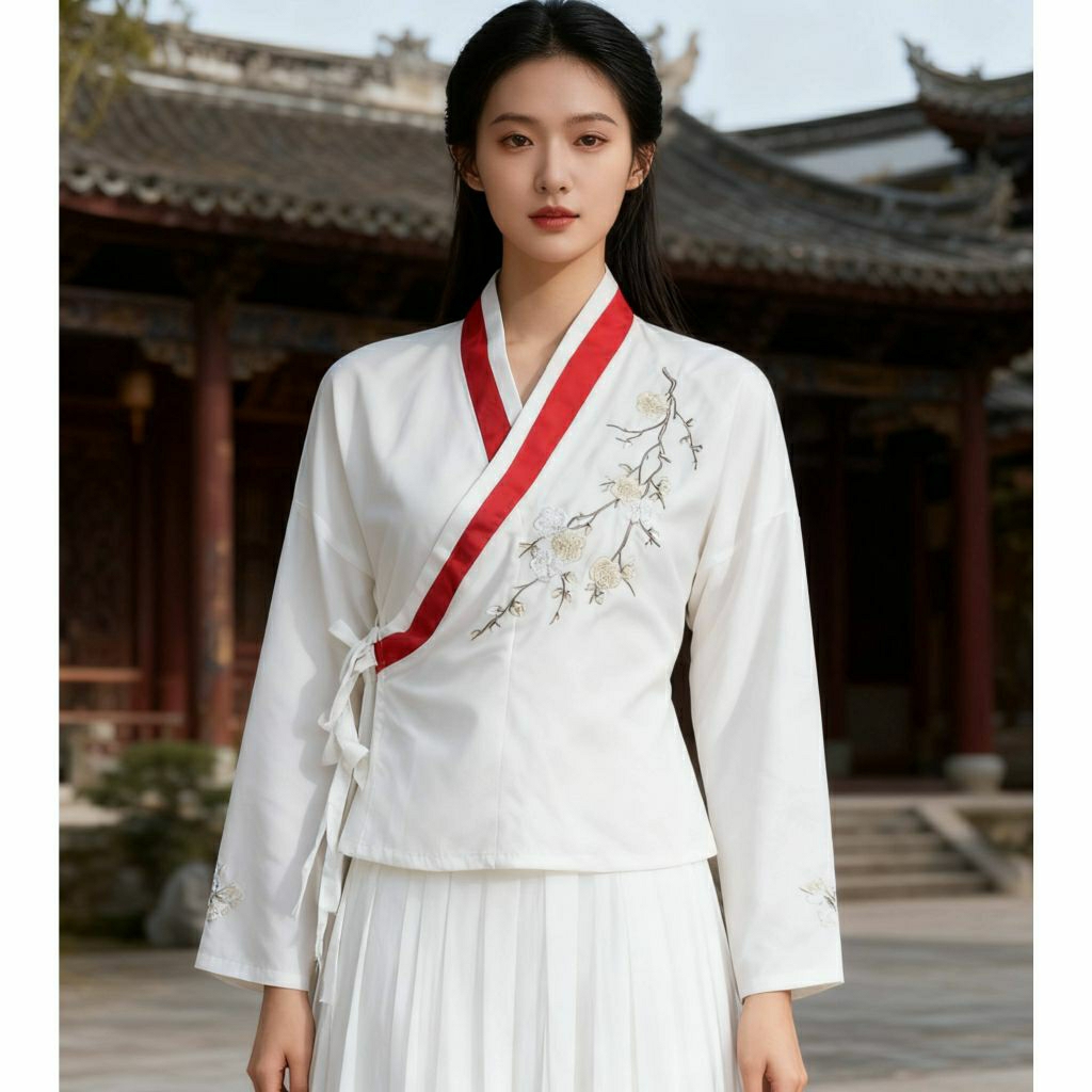 (NEW) HANFU TOP MODERN EMBROIDERY FLORAL BLOUSE BUNGA CROP CHINESE STYLE ORI CHINA
