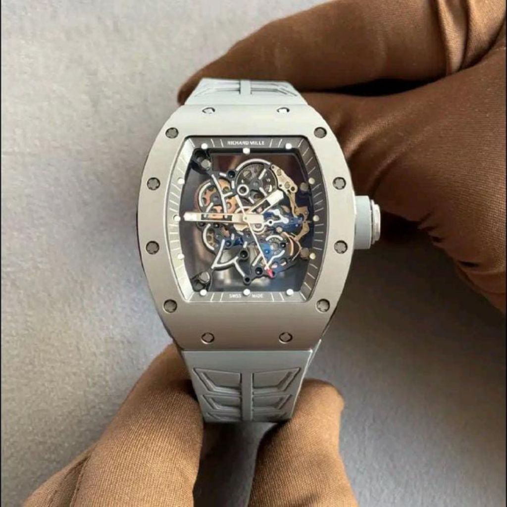 JAM TANGAN LUXURY 055RM BUBBA WATSON GREY TITANIUM DM 42MM