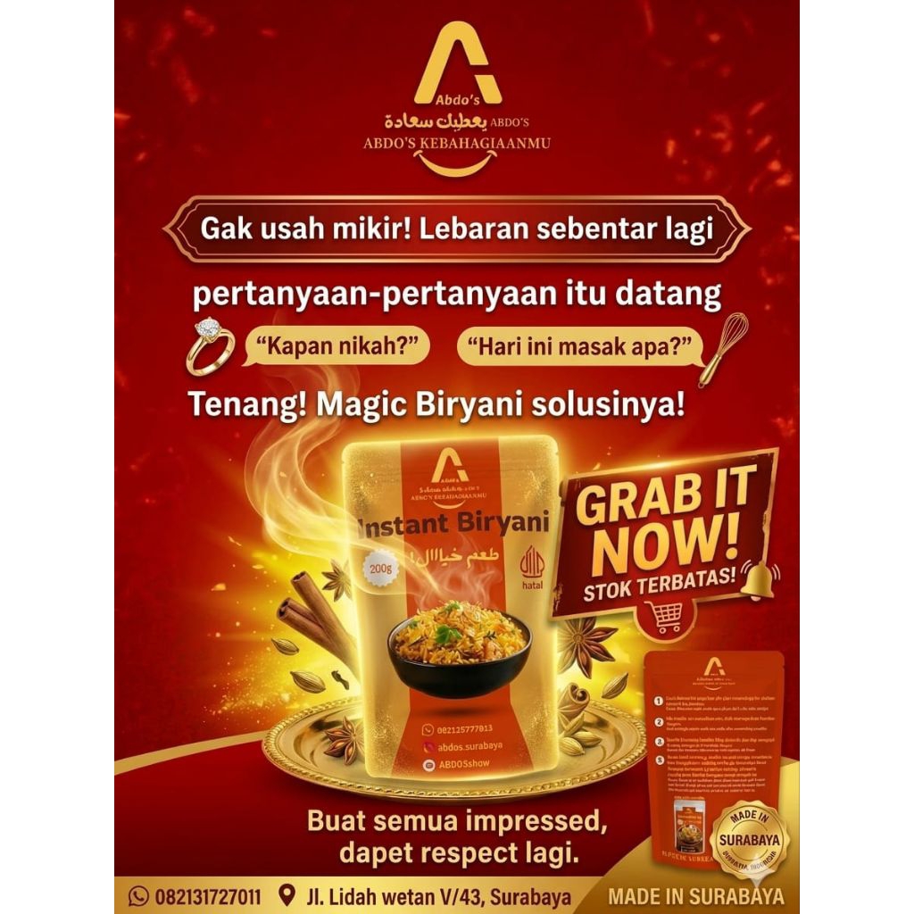 BERAS BASMATI INSTANT PAKET BUMBU BIRYANI & KEBULI