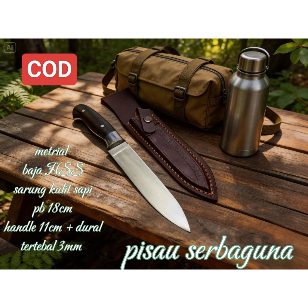 pisau dapur HSS villet sarung kulit, skinner seset, sisit kulit iris dagin jagal sembelih,