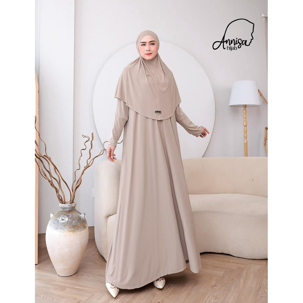 [Grosir/3Pcs]Abaya Hanifah Dress Gamis Set Hijab Lesty Abaya Dara