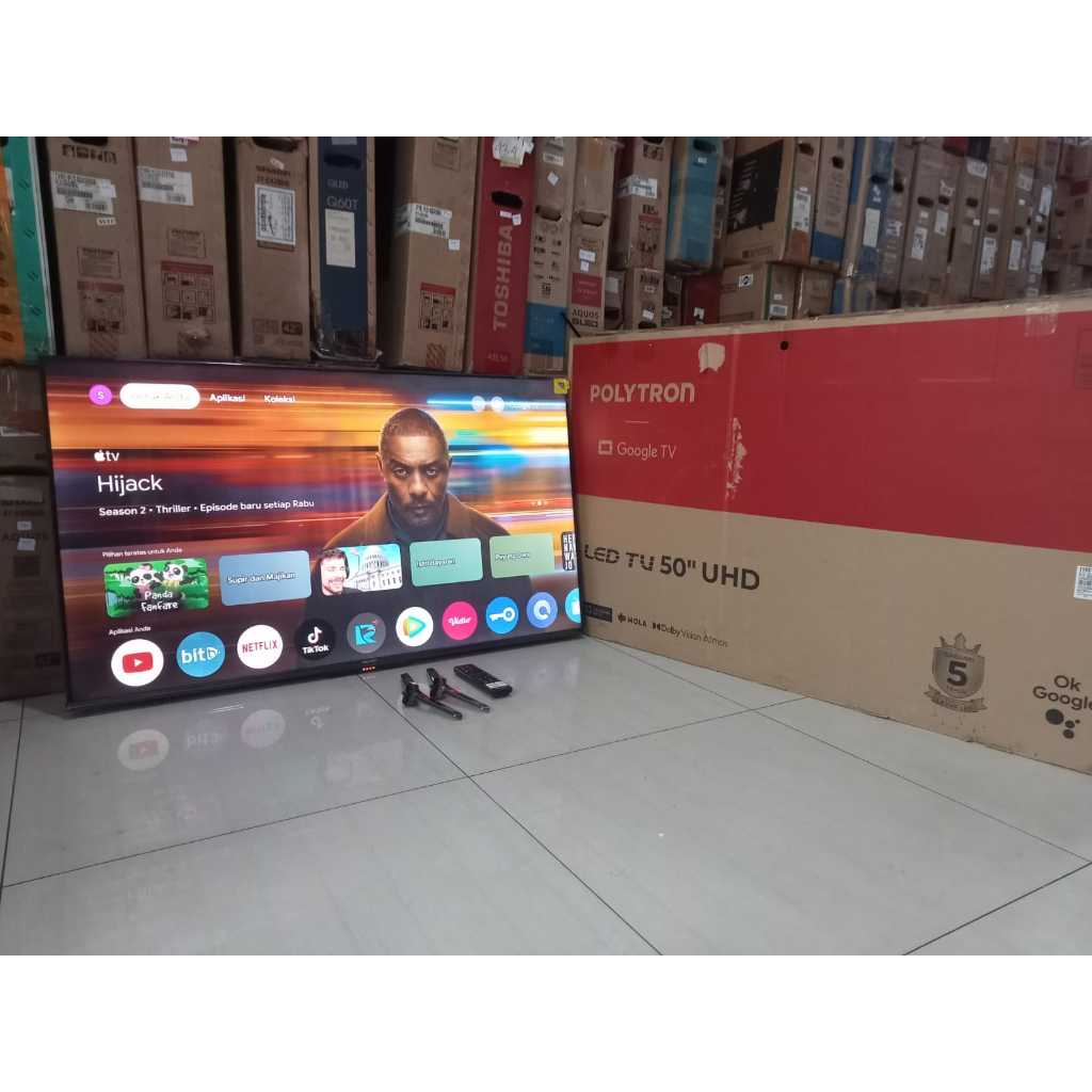 GOOGLE TV LED POLYTRON 50 INC SUDAH 4K KONDISI BEKAS MASIH SEGEL (7015R)