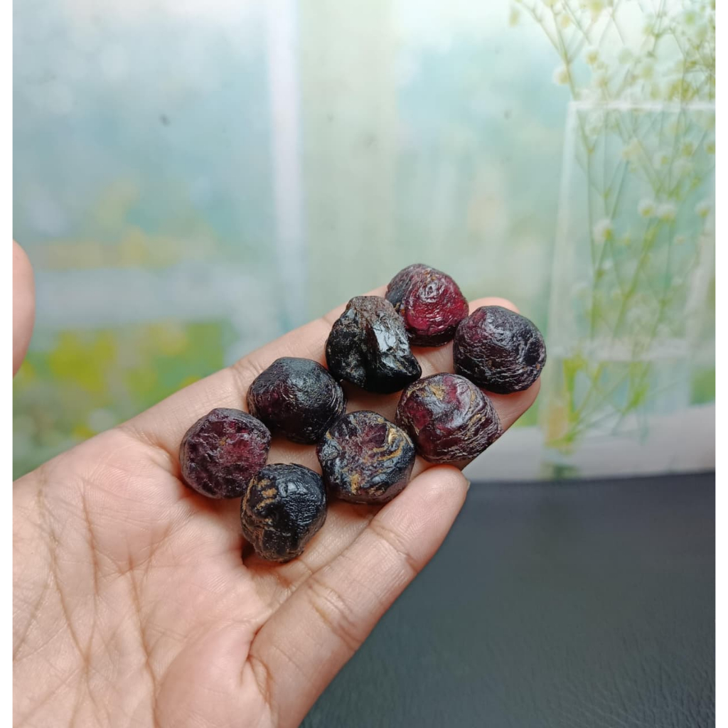 Batu Natural Red Garnet Rough1- 2 cm Top Grade paket (5)