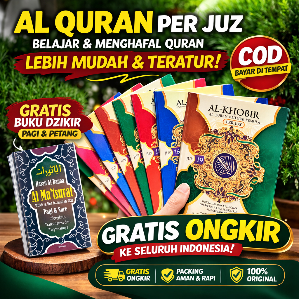 AL QURAN PER JUZ BESAR A4 DAN SEDANG A5 PERKATA LATIN