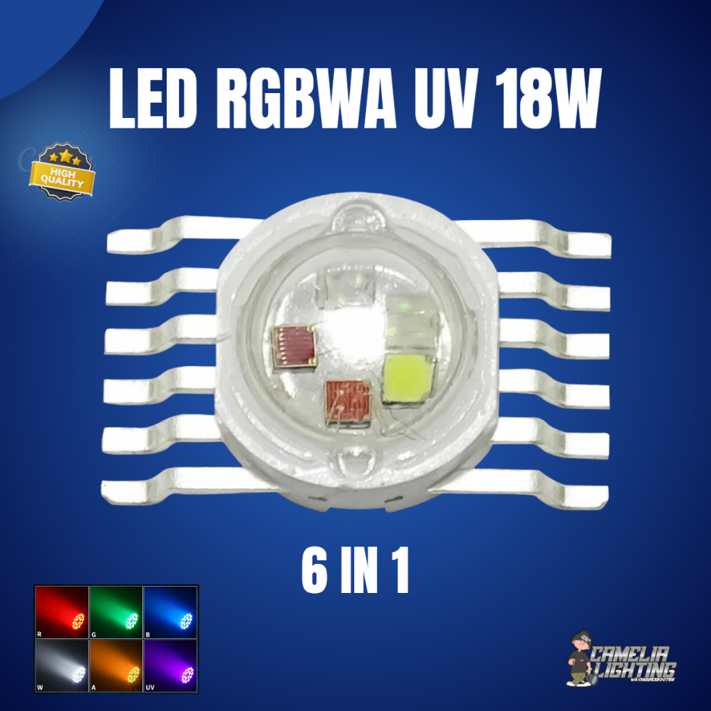 Mata LED 18W RGBWA UV PAR LED  Berkualitas | Mata LED, Mata Parled LED 6 in 1