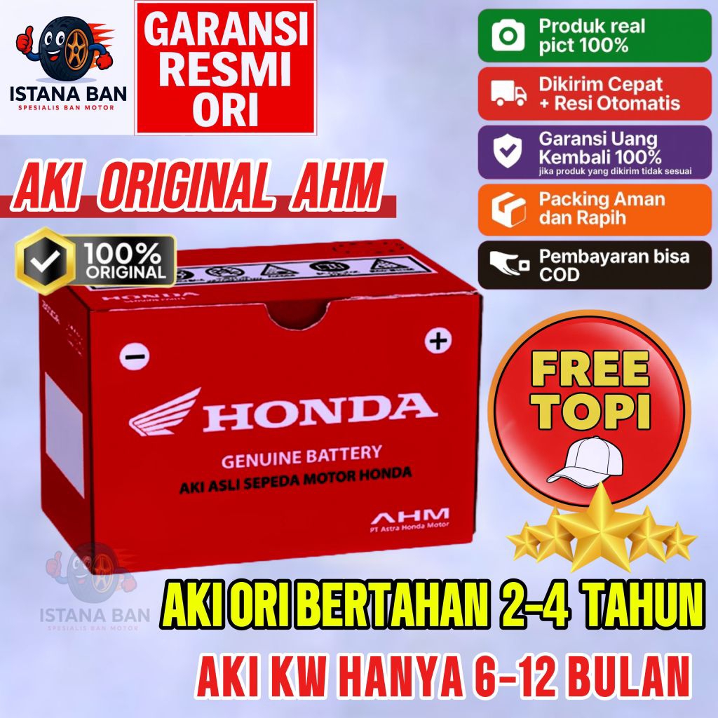 Aki Motor AHM Honda ORI Original 100% GTZ5S Beat