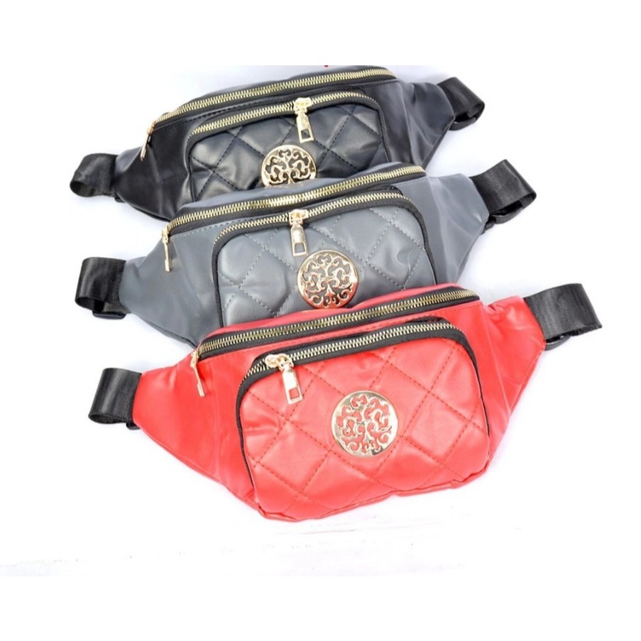 Waist Bag Embos Wanita Logo Tory Burch Gold Import 7832