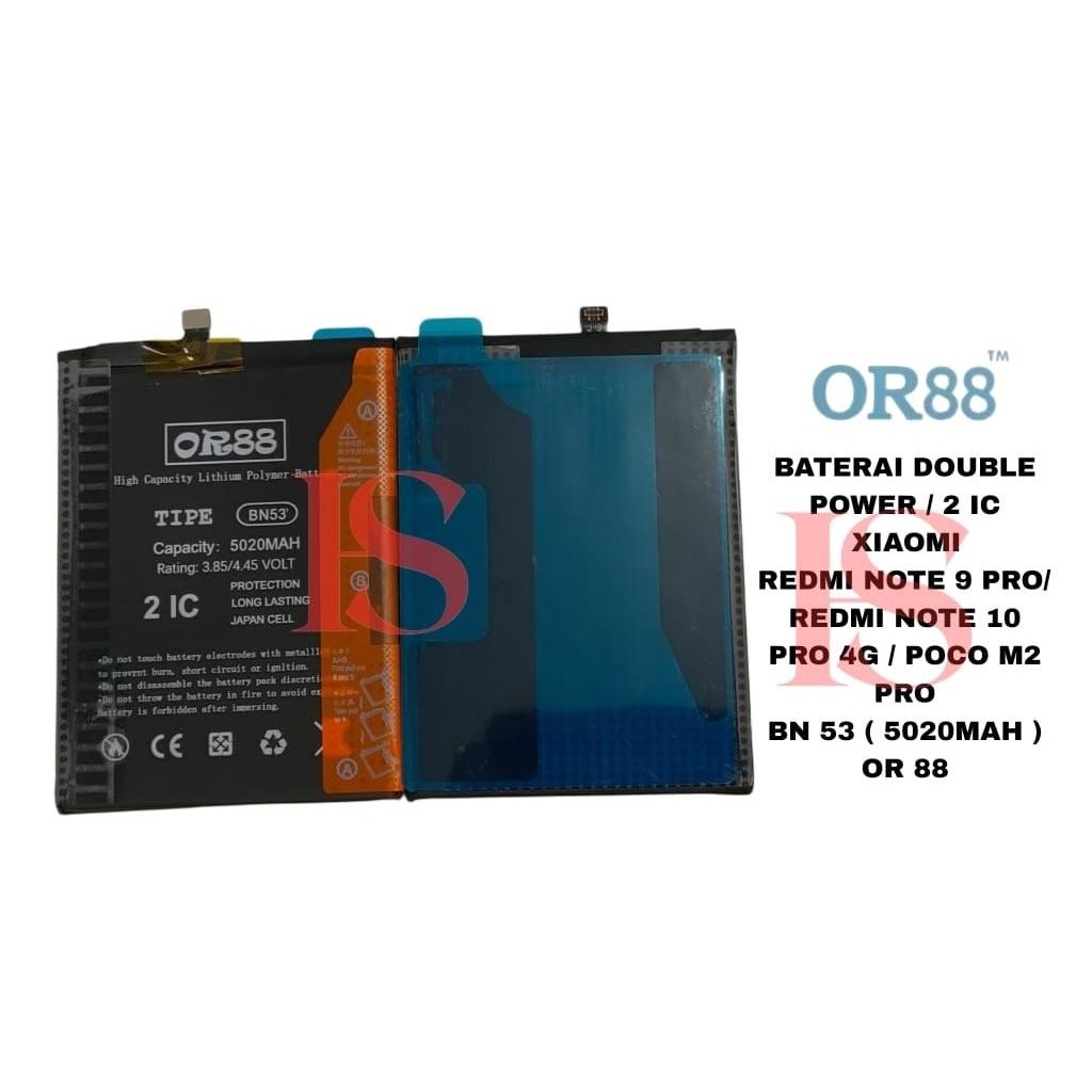 BATERAI DOUBLE POWER / 2 IC XIAOMI REDMI NOTE 9 PRO/ REDMI NOTE 10 PRO 4G / POCO M2 PRO BN 53 ( 5020