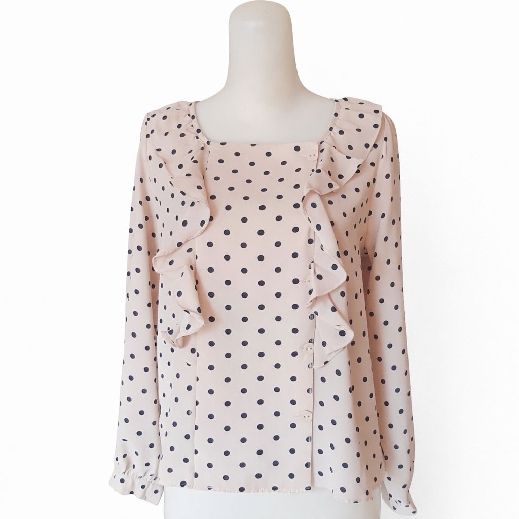 blouse wanita pink polkadot barang butik