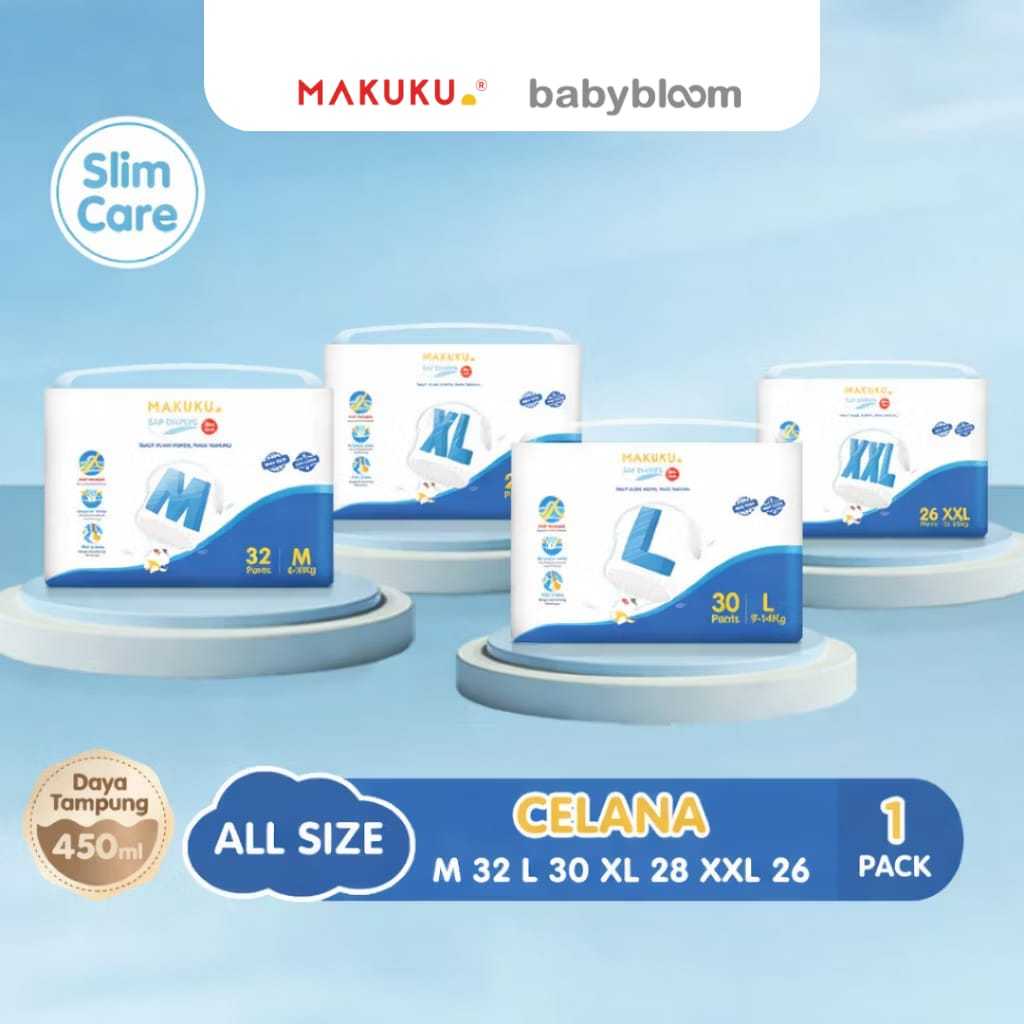 MAKUKU SLIM CARE DIAPERS NB/S/M/L/XL/XXL (TAPE/PANTS)