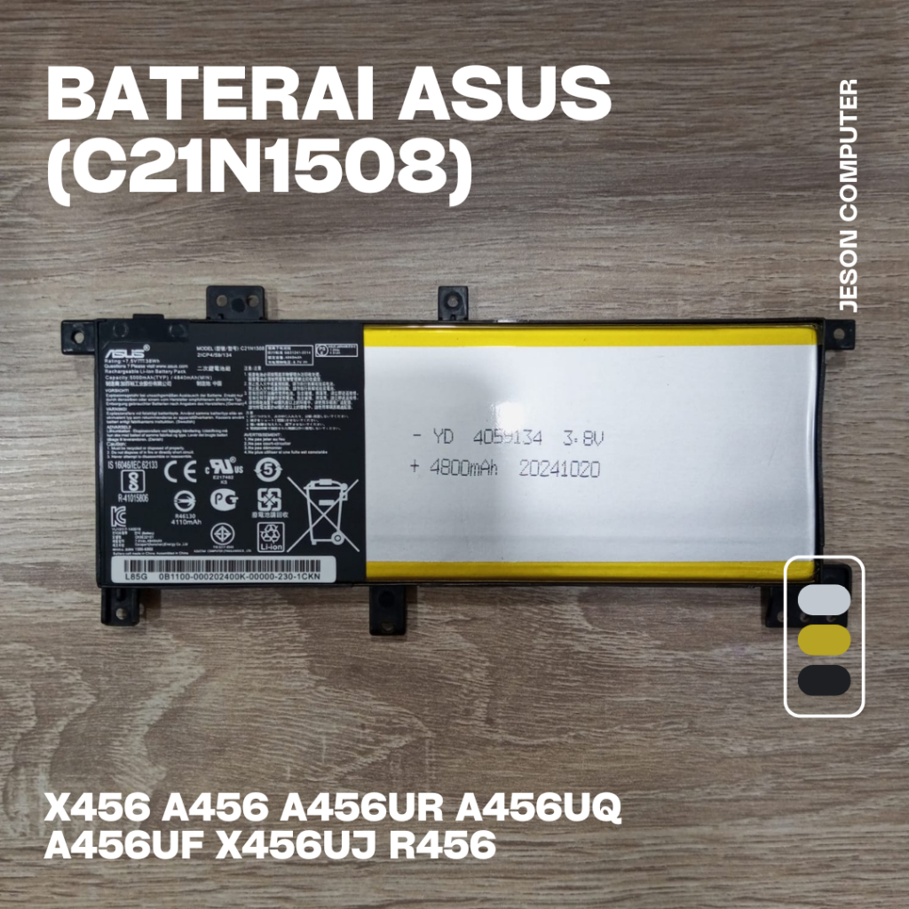 Baterai Batre Battery Batrei Laptop Asus X456 A456 A456UR A456UQ A456UF X456UJ R456 C21N1508