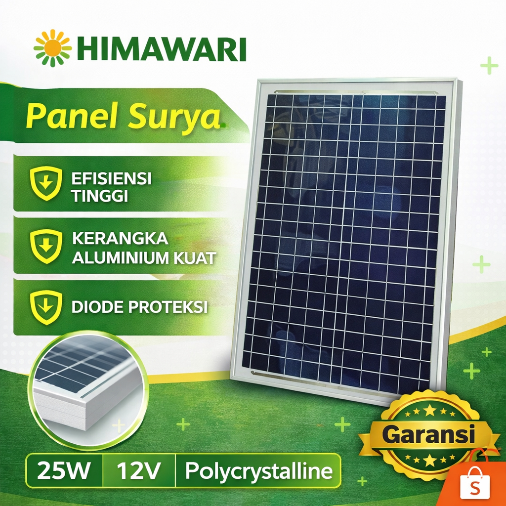 HIMAWARI PANEL SURYA MONO 10WP - 100WP