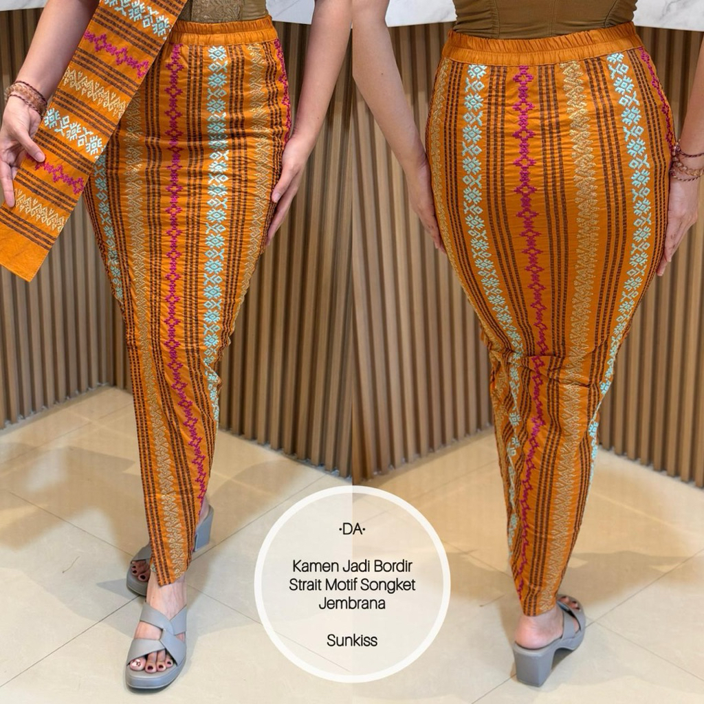 *KAMEN JADI BORDIR STRAIT MOTIF SONGKET JEMBRANA + SELENDANG