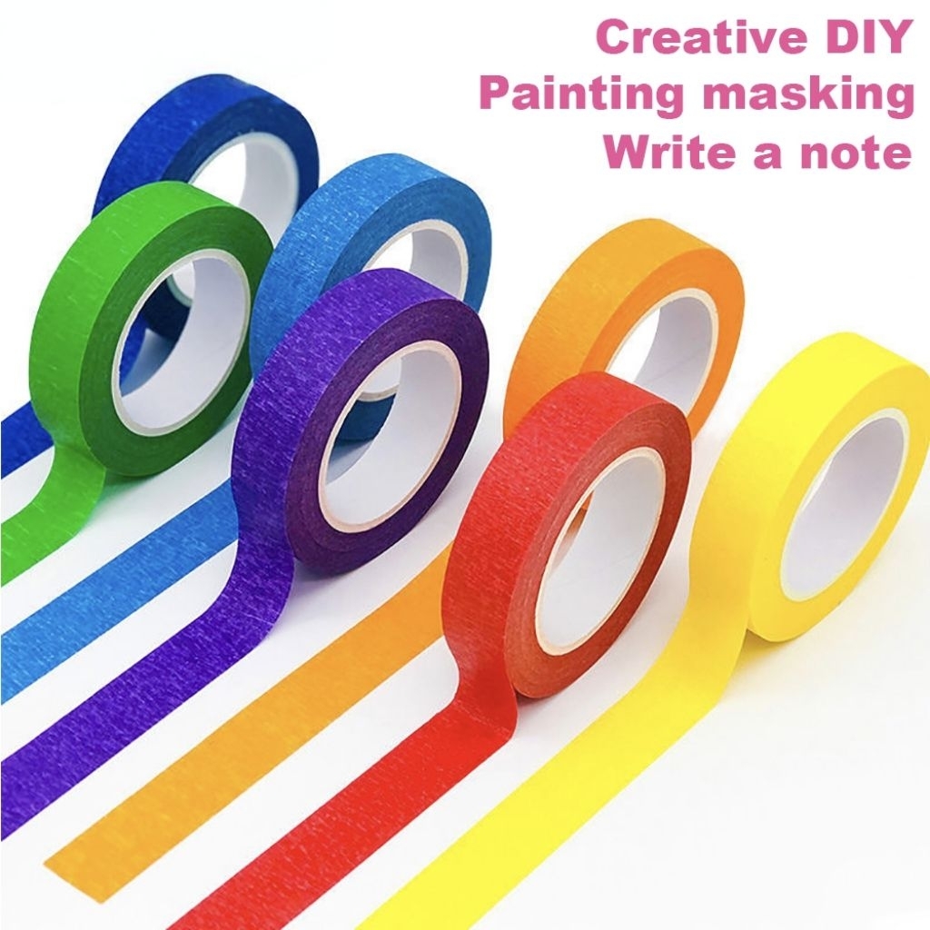 MASKING TAPE ANEKA WARNA ROLL / SELOTIP KERTAS WARNA WARNI LEBAR 2 CM / ISOLASI KERTAS / LAKBAN KERT