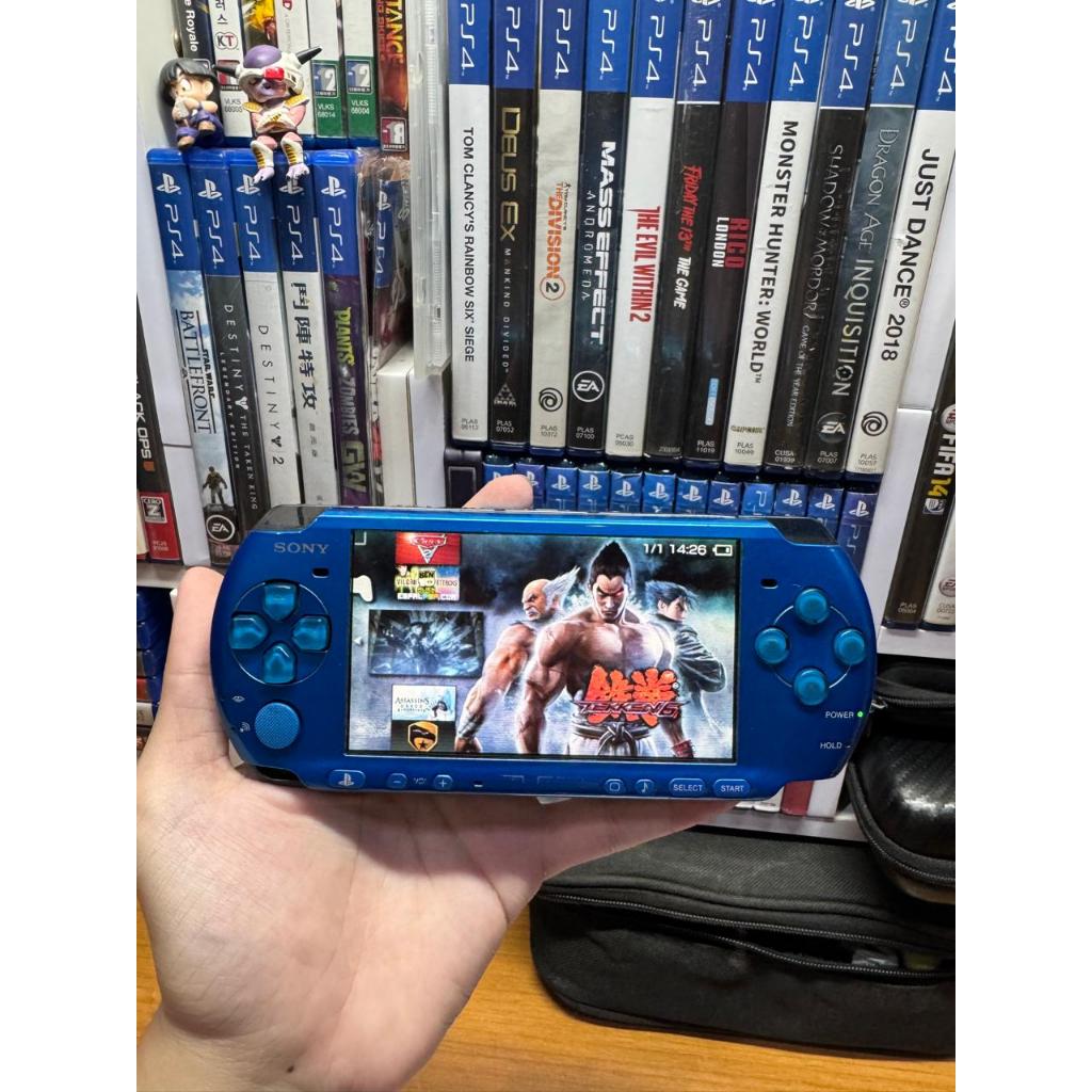 PSP Brite Vibrant Blue Second Full Games 64GB - Playstation Portable Seri 3000 Normal Tinggal Main