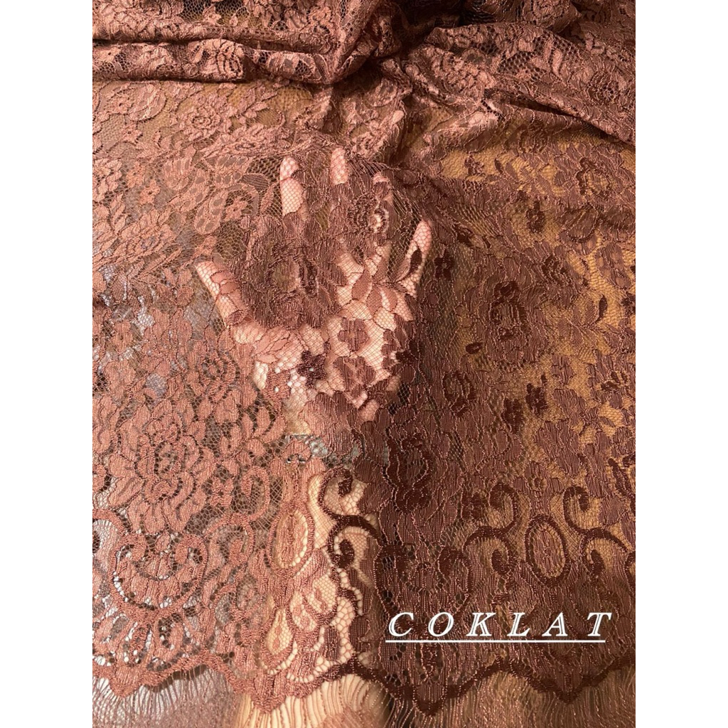 KAIN METALIK YSL 3D MOTIF BUNGA MAWAR MUAT 1 KEBAYA