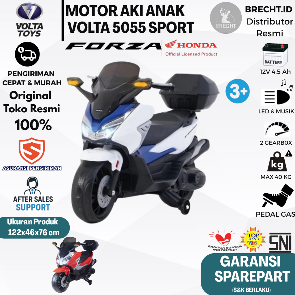 Mainan Motor Aki Anak SHP Toys Volta 5055 Honda Forza 12V Motoran Aki Anak