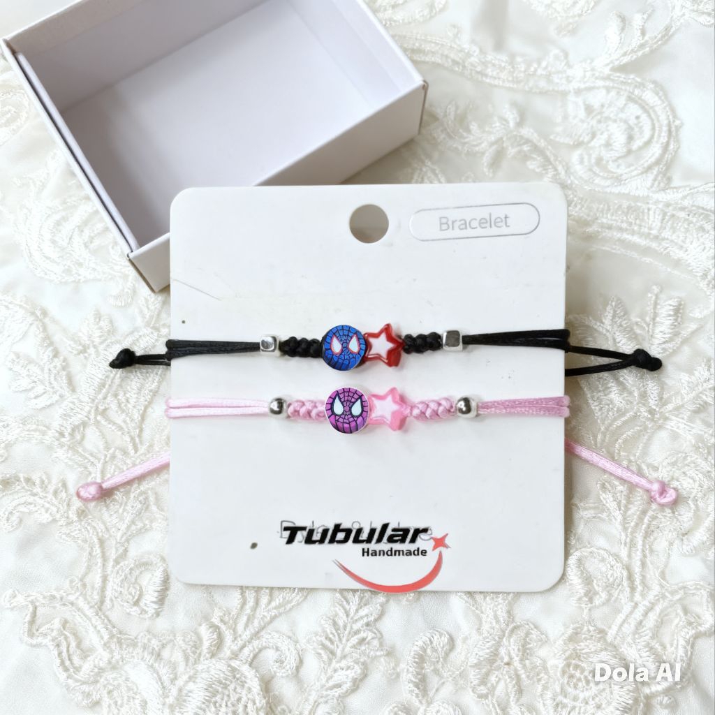 PULSERA Gelang Couple Pasangan Aesthetic Spiderman Gelang bestie Miles Gwen Premium