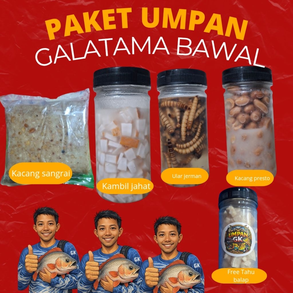 Paket umpan galatama ikan bawal siap pakai