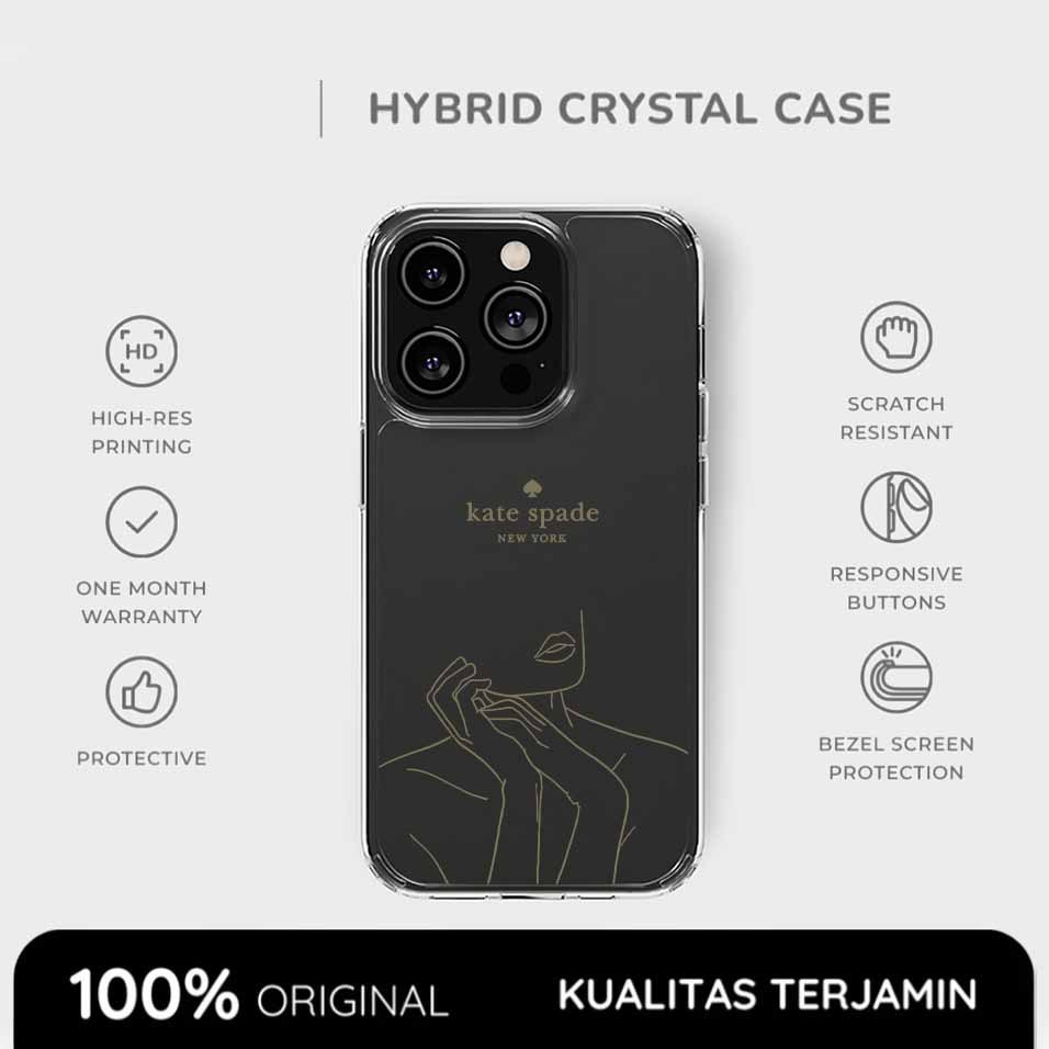 Casing iPhone Kate Spade Case Woman Clear Magsafe Softcase Anti Shock Style 17 16 15 14 13 12 11 Pro