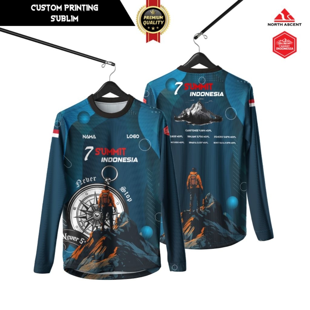Baselayer Gunung Quickdry I Kaos gunung Outdoor Olahraga Running Trail Run 7 Summit Indonesia