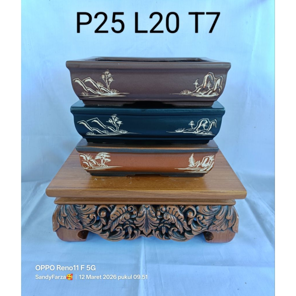 pot keramik kotak 25 cm