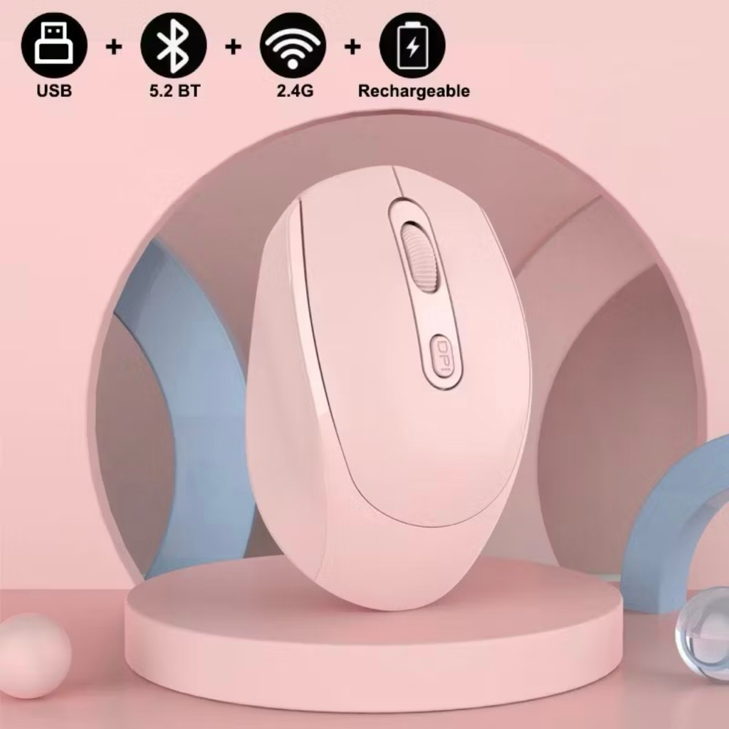 MOUSE WIRELESS DF DATAFAST WARNA PASTEL | MOUSE SILENT CLICK PASTEL  COLOUR DF WIRELESS ADA TOMBOL O