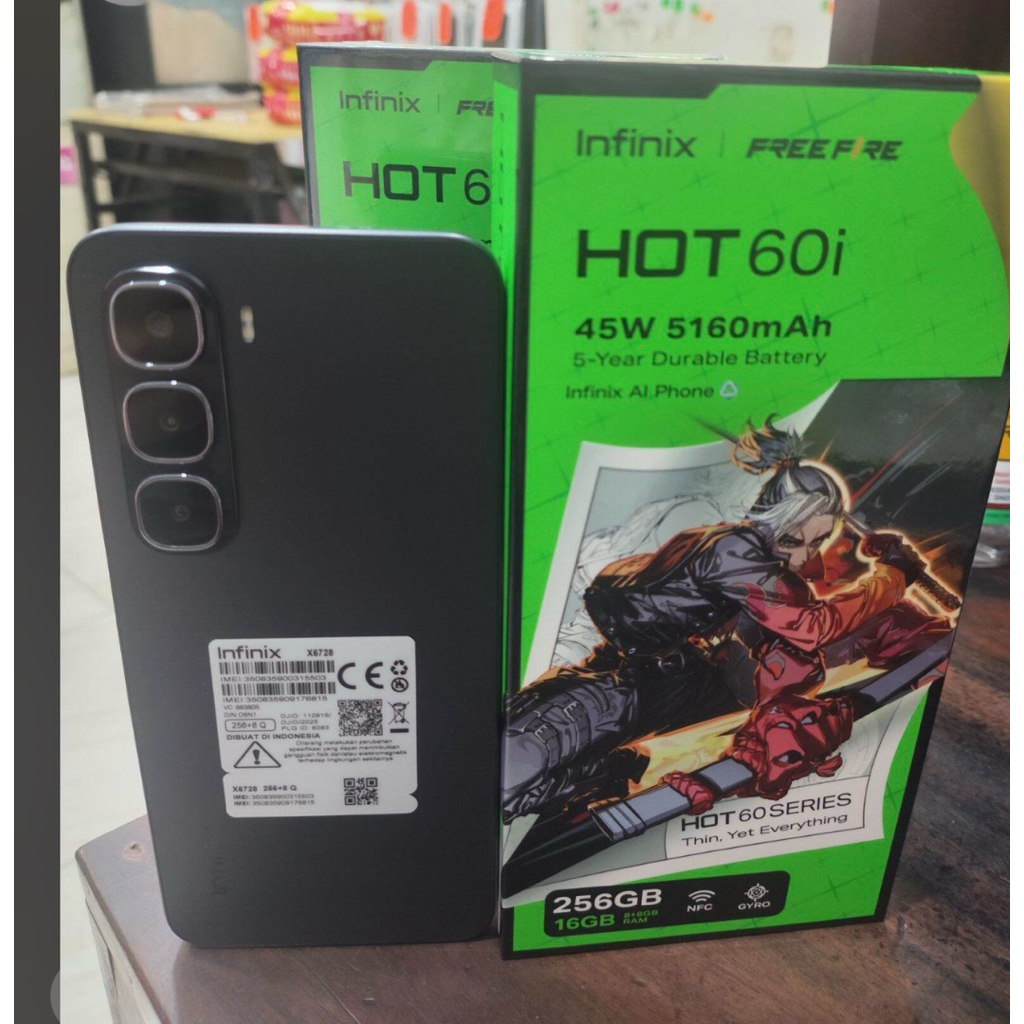 infinix hot 60i 16/256 GB NFC helio g81 ultimate (Gaming booster) garansi resmi 1 tahun