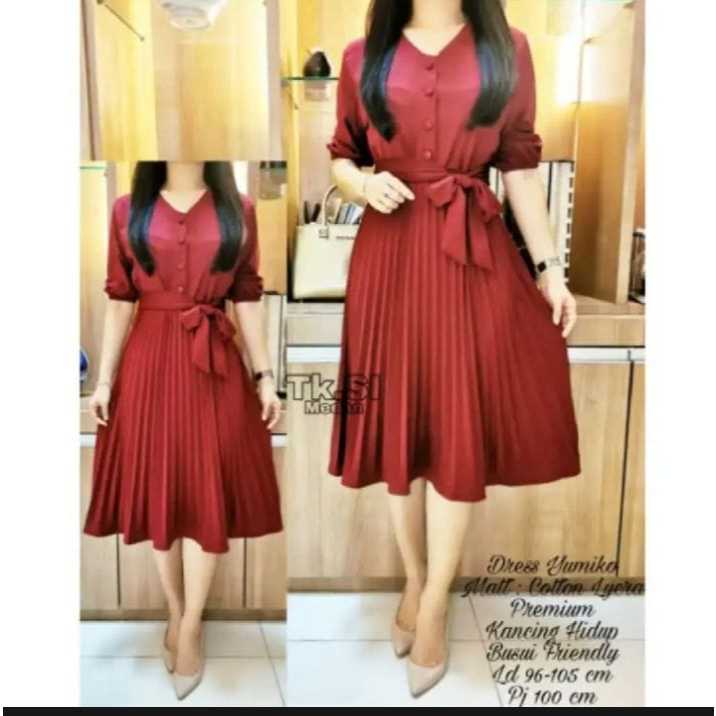 TUNIK PLISKET KANCING / ATASAN TUNIK PLISKET / TUNIK WANITA MURAH