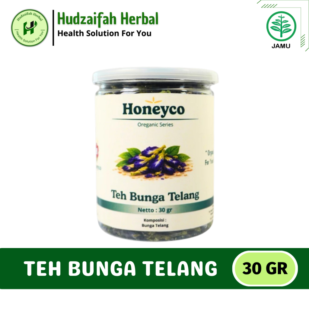 HONEYCO - Teh Bunga Telang Kering - Telang Kering Premium Murah - Bunga Telang Kering Asli